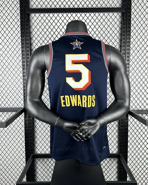 Camisola NBA All-Star Anthony Edwards #5 Edição Especial Azul-Marinho 2025