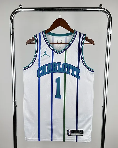 Camisola NBA Charlotte Hornets LaMelo Ball #1 Retro Branca 2019