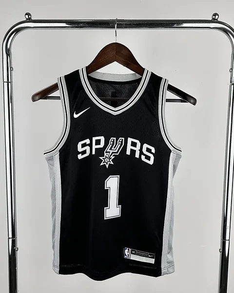 Camisola NBA San Antonio Spurs Victor Wembanyama #1 Branca Criança