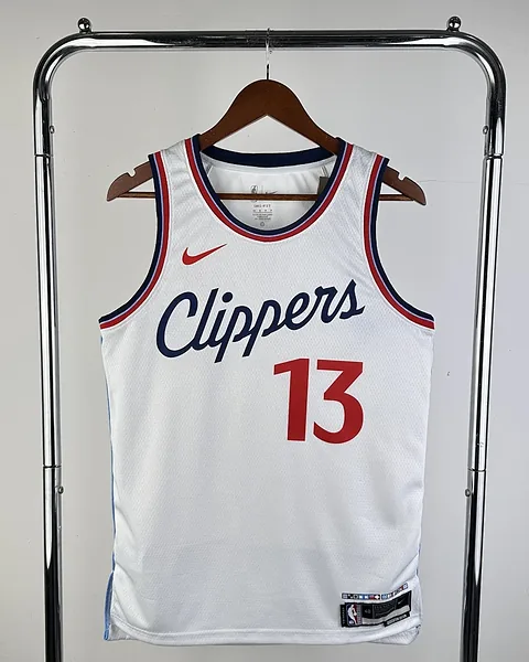 Camisola NBA Los Angeles Clippers Paul George #13 Branca 2025
