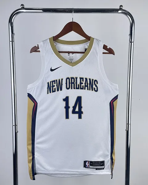 Camisola NBA New Orleans Pelicans Brandon Ingram #14 Branca 2023
