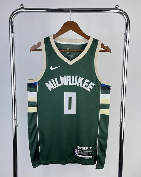 Camisola NBA Milwaukee Bucks Damian Lillard #0 Verde 2023