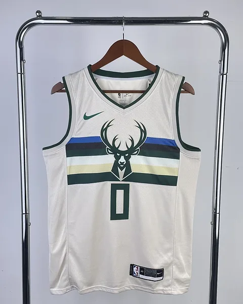 Camisola NBA Milwaukee Bucks Damian Lillard #0 Edição Especial Creme 2019