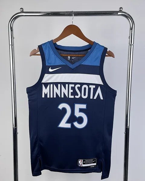 Camisola NBA Minnesota Timberwolves Derrick Rose #25 Azul-Marinho 2023