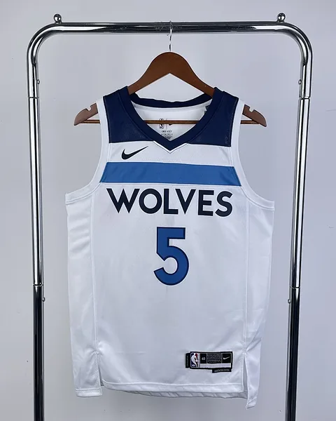 Camisola NBA Minnesota Timberwolves Anthony Edwards #5 Branca 2023