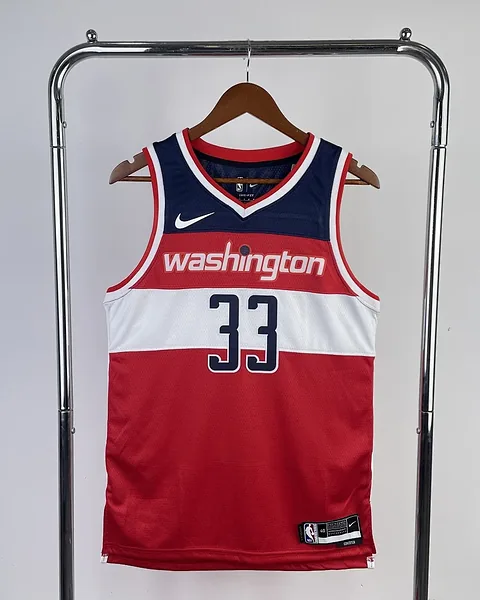 Camisola NBA Washington Wizards Kyle Kuzma #33 Vermelha 2023