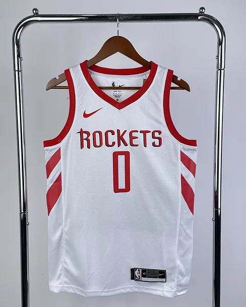 Camisola NBA Houston Rockets Russell Westbrook #0 Branca 2019
