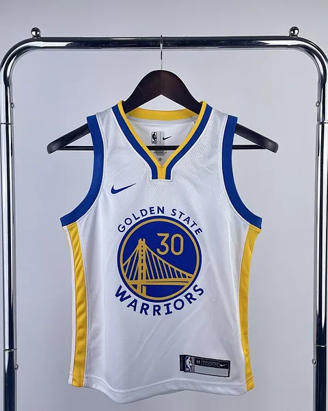 Camisola NBA Golden State Warriors Stephen Curry #30 Branca Criança