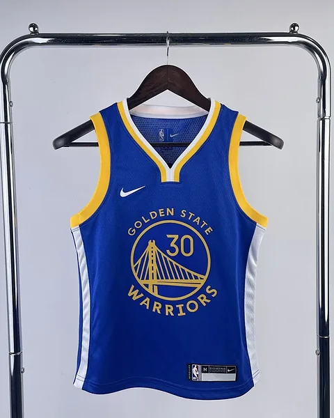 Camisola NBA Golden State Warriors Stephen Curry #30 Azul Criança