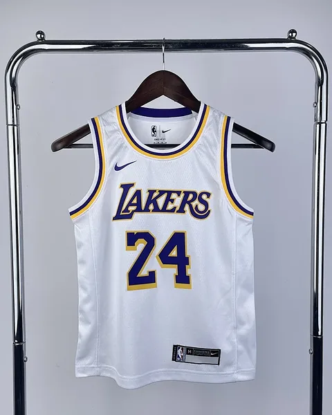 Camisola NBA Los Angeles Lakers Kobe Bryant #24 Branca Criança