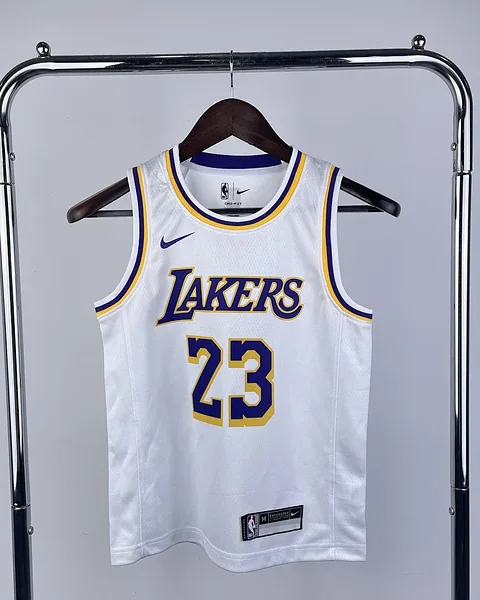 Camisola NBA Los Angeles Lakers LeBron James #23 Branca Criança