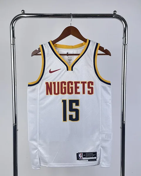 Camisola NBA Denver Nuggets Nikola Jokic #15 Branca 2023