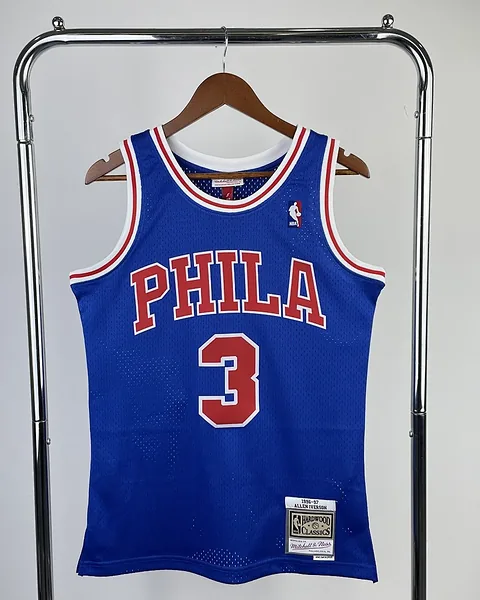 Camisola NBA Philadelphia 76ers Allen Iverson #3 Retro Mitchell & Ness 1996/97 Azul