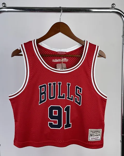 Camisola NBA Chicago Bulls Dennis Rodman #91 Mitchell & Ness Mulher