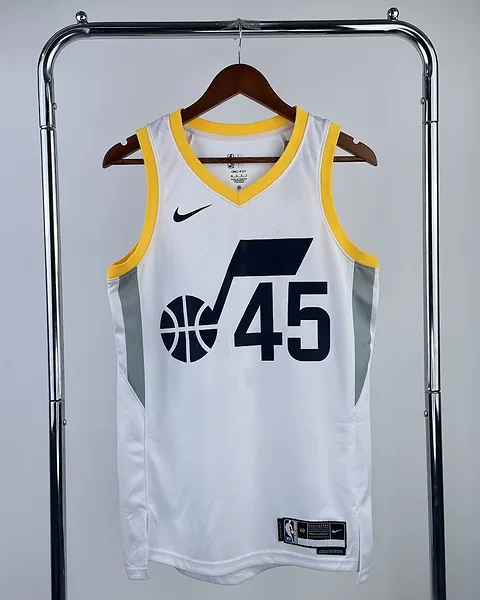 Camisola NBA Utah Jazz Donovan Mitchell #45 Branca 2023
