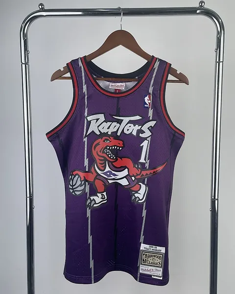 Camisola NBA Toronto Raptors Tracy McGrady #1 Retro Mitchell & Ness 1999 Roxa