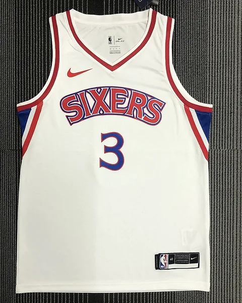 Camisola NBA Philadelphia 76ers Allen Iverson #3 Retro Branca