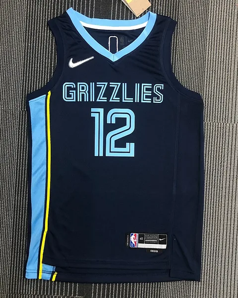 Camisola NBA Memphis Grizzlies Ja Morant #12 75.º Aniversário Azul-Marinho