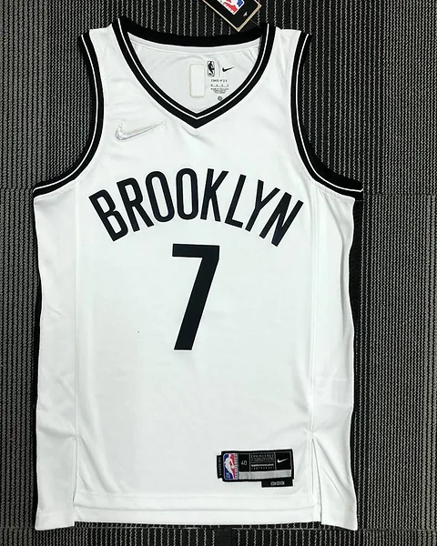 Camisola NBA Brooklyn Nets Kevin Durant #7 75.º Aniversário Branca