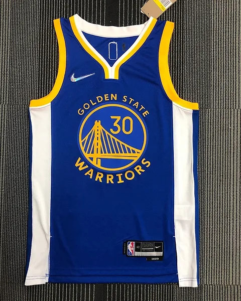Camisola NBA Golden State Warriors Stephen Curry #30 75.º Aniversário Azul