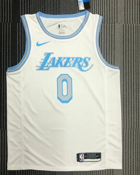 Camisola NBA Los Angeles Lakers Russell Westbrook #0 Retro Branca 2021