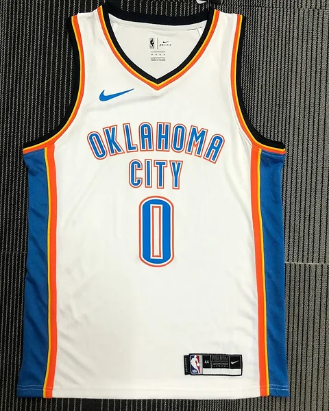 Camisola NBA Oklahoma City Thunder Russell Westbrook #0 Branca