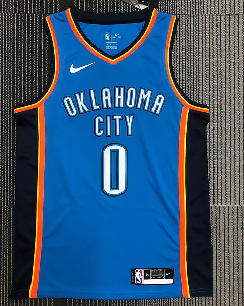 Camisola NBA Oklahoma City Thunder Russell Westbrook #0 Azul