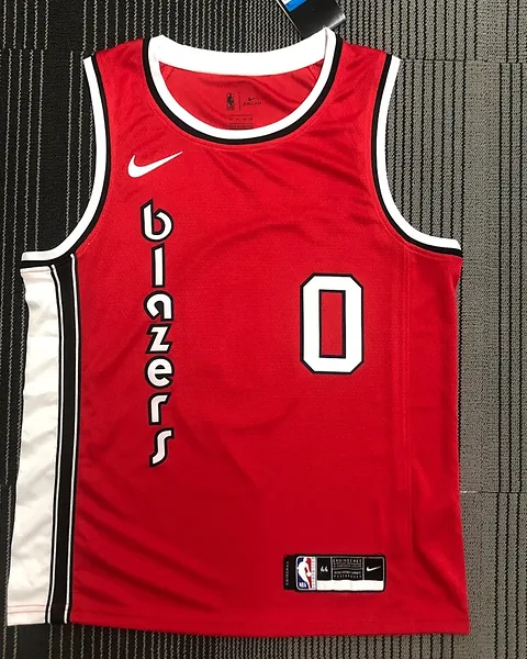 Camisola NBA Portland Trail Blazers Damian Lillard #0 Retro Vermelha