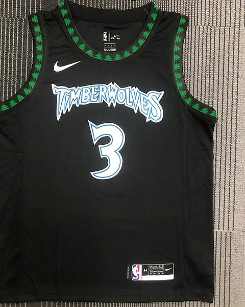 Camisola NBA Minnesota Timberwolves Stephon Marbury #3 Retro Preta 2018