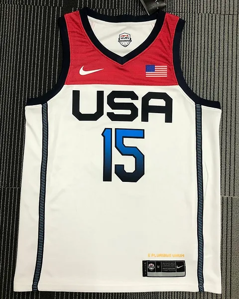 Camisola Retro Seleção dos Estados Unidos de Basquetebol 2021 Principal Devin Booker #15