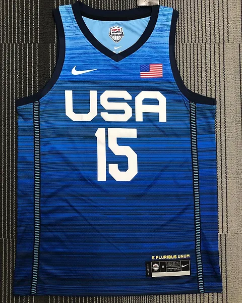 Camisola Retro Seleção dos Estados Unidos de Basquetebol 2021 Alternativa Devin Booker #15
