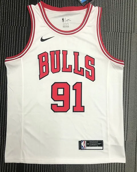 Camisola NBA Chicago Bulls Dennis Rodman #91 Branca