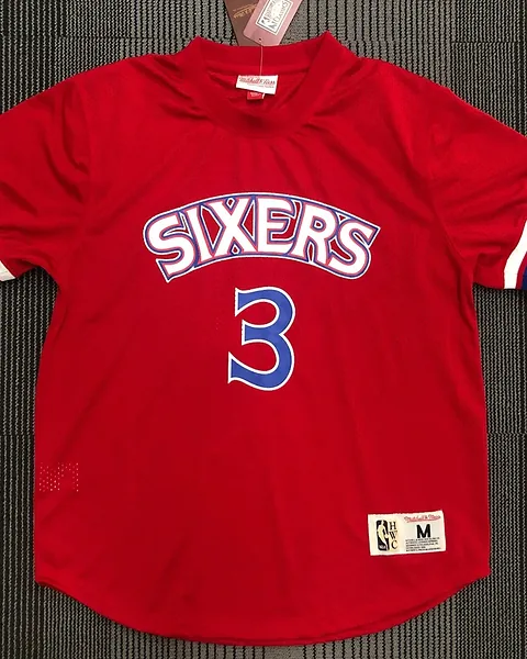 Camisola NBA Philadelphia 76ers Allen Iverson #3 Retro Mitchell & Ness Vermelha