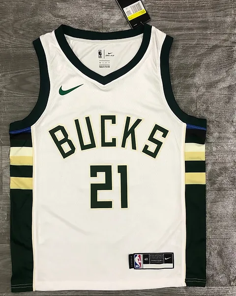 Camisola NBA Milwaukee Bucks Jrue Holiday #21 Branca 2021