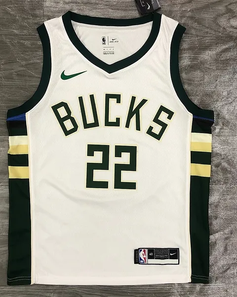 Camisola NBA Milwaukee Bucks Khris Middleton #22 Branca 2021