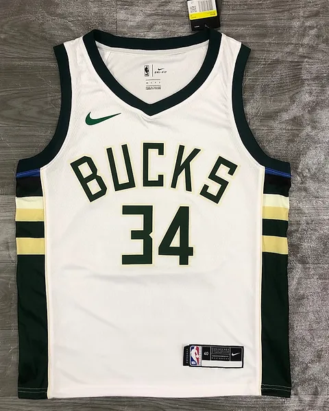 Camisola NBA Milwaukee Bucks Giannis Antetokounmpo #34 Branca 2021