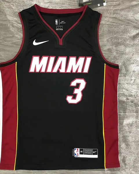 Camisola NBA Miami Heat Dwyane Wade #3 Preta