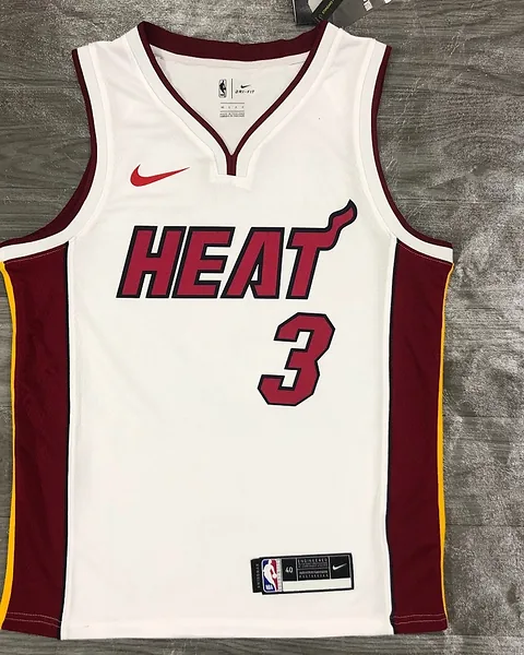 Camisola NBA Miami Heat Dwyane Wade #3 Branca