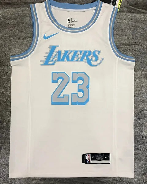 Camisola NBA Los Angeles Lakers LeBron James #23 Retro Branca 2021