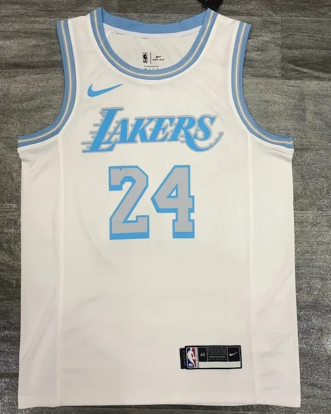 Camisola NBA Los Angeles Lakers Kobe Bryant #24 Retro Branca 2021