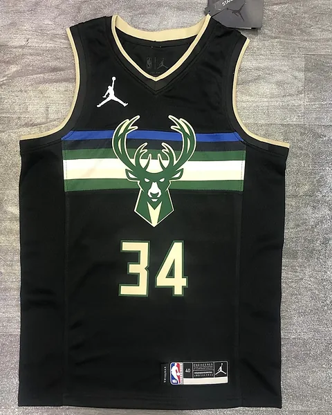 Camisola NBA Milwaukee Bucks Giannis Antetokounmpo #34 Jordan 2021 · Modelo 2