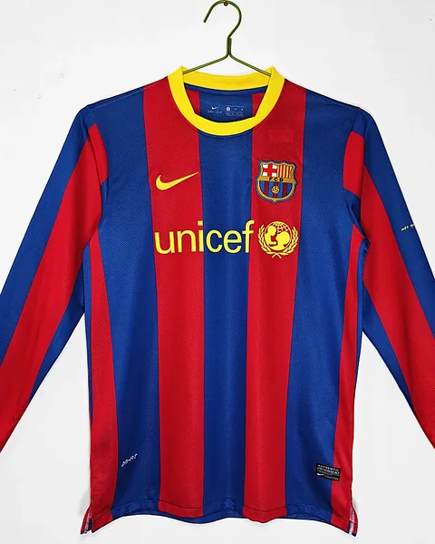 Camisola Retro Barcelona 10/11 Principal Manga Comprida