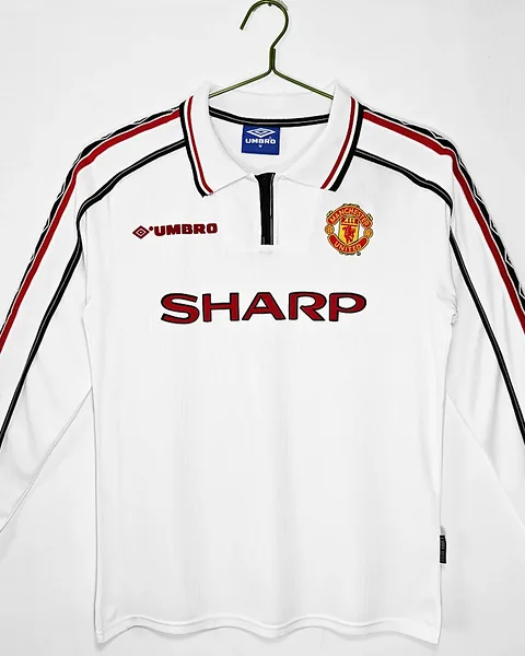 Camisola Retro Manchester United 1998/99 Alternativa Manga Comprida