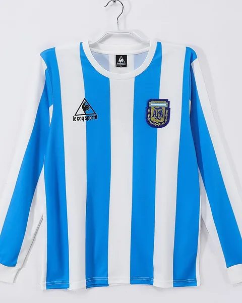 Camisola Retro Argentina 1986 Principal Manga Comprida