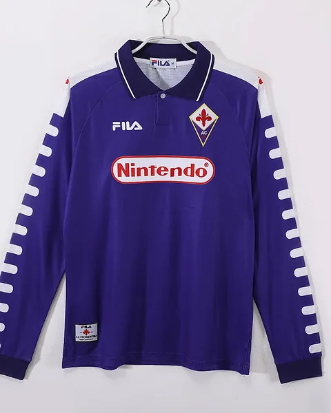 Camisola Retro Fiorentina 1998/99 Principal Manga Comprida