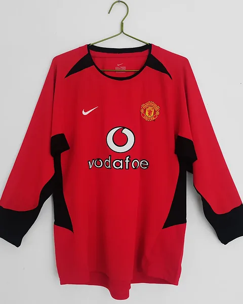 Camisola Retro Manchester United 2002/04 Principal Manga Comprida
