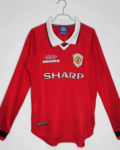 Camisola Retro Manchester United 1999/00 Principal Manga Comprida