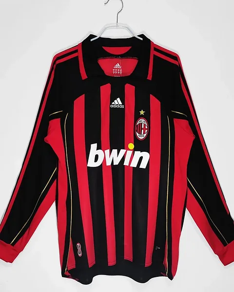 Camisola Retro AC Milan 06/07 Principal Manga Comprida