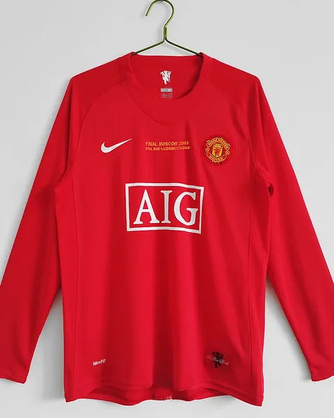 Camisola Retro Manchester United 07/08 Principal Manga Comprida