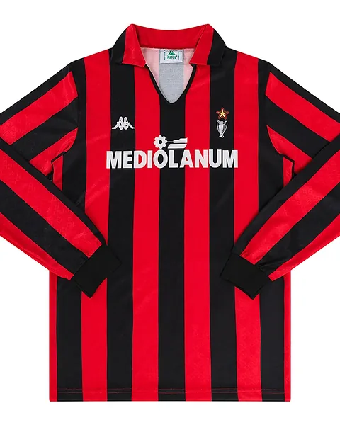 Camisola Retro AC Milan 1988/90 Principal Manga Comprida